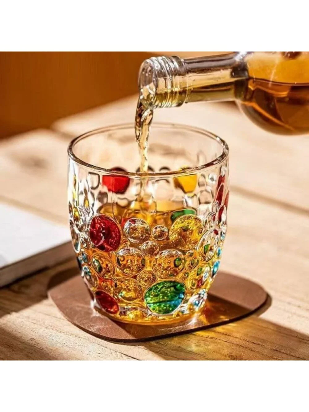 Colorful Lead-Free Glass Tumblers Set of 6 | Stylish Drinkware for Home